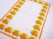 画像1: 【未使用品】オレンジのお花のティークロス